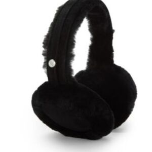 UGG Black Furry Over-Ear Headphones